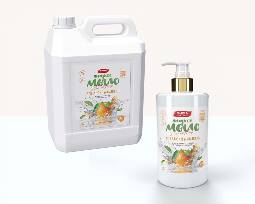 SHIMA "LIQUID SOAP" Жидкое мыло с ароматом апельсина и имбиря 700мл